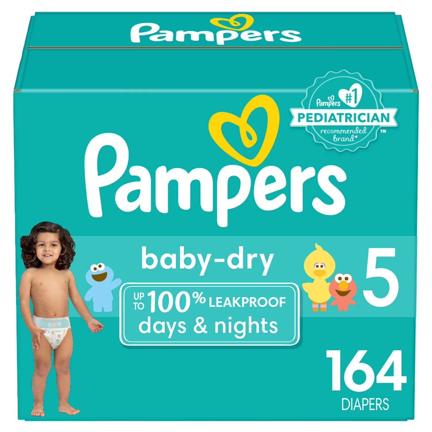 Diapers Size 5 164 Count Pampers Baby Dry Disposable Baby Diapers ONE MONTH SUPPLY
