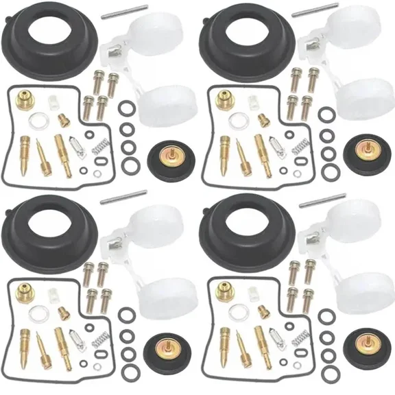 Diaphragm, Float & Air Cut-off Valve Carburetor Repair Kit 4 sets Replacement for Honda VF1000F VF1000R Interceptor 1984-1986