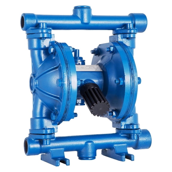 Diaphragm Pump 1/2 Inch, 3 GPM Air Operated Double Diaphragm Pump, 90 PSI Cast Iron Pneumatic Transfer Pump for Oil, Diesel, Water