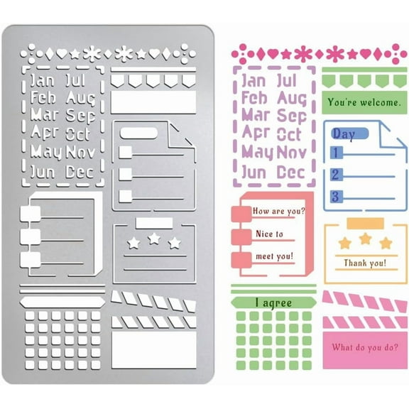 Diary Grid Partition Metal Stencil Lines Stainless Steel Template Photo Album Stencil Reusable Cutting Dies Drawing Stencils Tool Template