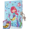 thumbnail image 1 of Diary with Lock for Students, 7x5.5 Inch 160 Lined Pages Blue Mermaid Shakable Sequin Lock Notebooks for Students Secret Journal with Lock Birthday Gifts, 1 of 5