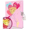 thumbnail image 1 of Diary with Lock for Students, 7x5.5 Inches 160 Lined Pages Pink Heart Shakable Sequin Lock Notebooks for friends Secret Journal with Lock Birthday Gifts, 1 of 4