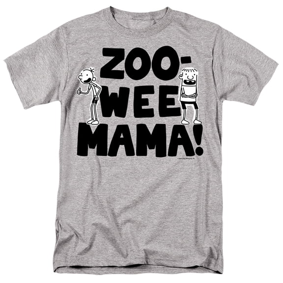 Diary Of A Wimpy Kid Zoo Wee Mama! Unisex Adult T Shirt, Athletic Heather, 6X Large