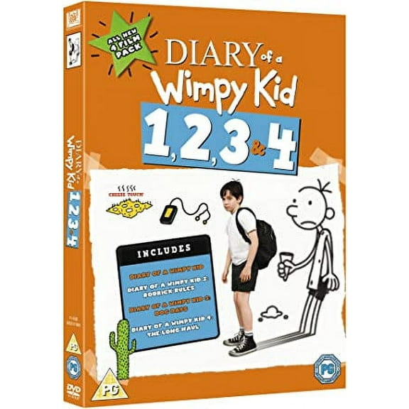 Diary of a Wimpy Kid 1,2,3 & 4 - 4-DVD Set ( Diary of a Wimpy Kid / Rodrick Rules / Dog Days / The Long Haul ) [ NON-USA FORMAT, PAL, Reg.2 Import - United Kingdom ]