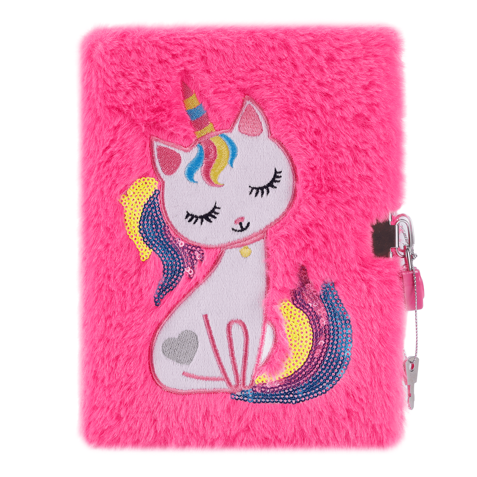 Diary for Girls with Lock and Keys, Cute Cat Plush Diary Secret Diary