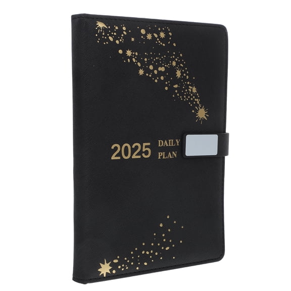 Spain Daily Planner Gift Pack Black PU and Paper Cover for Writing Use Compact Portable Size