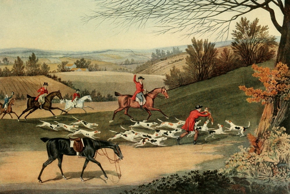 Diary of a Huntsman 1921 Death of a Fox Canvas Art - James Pollard (24 x 36)