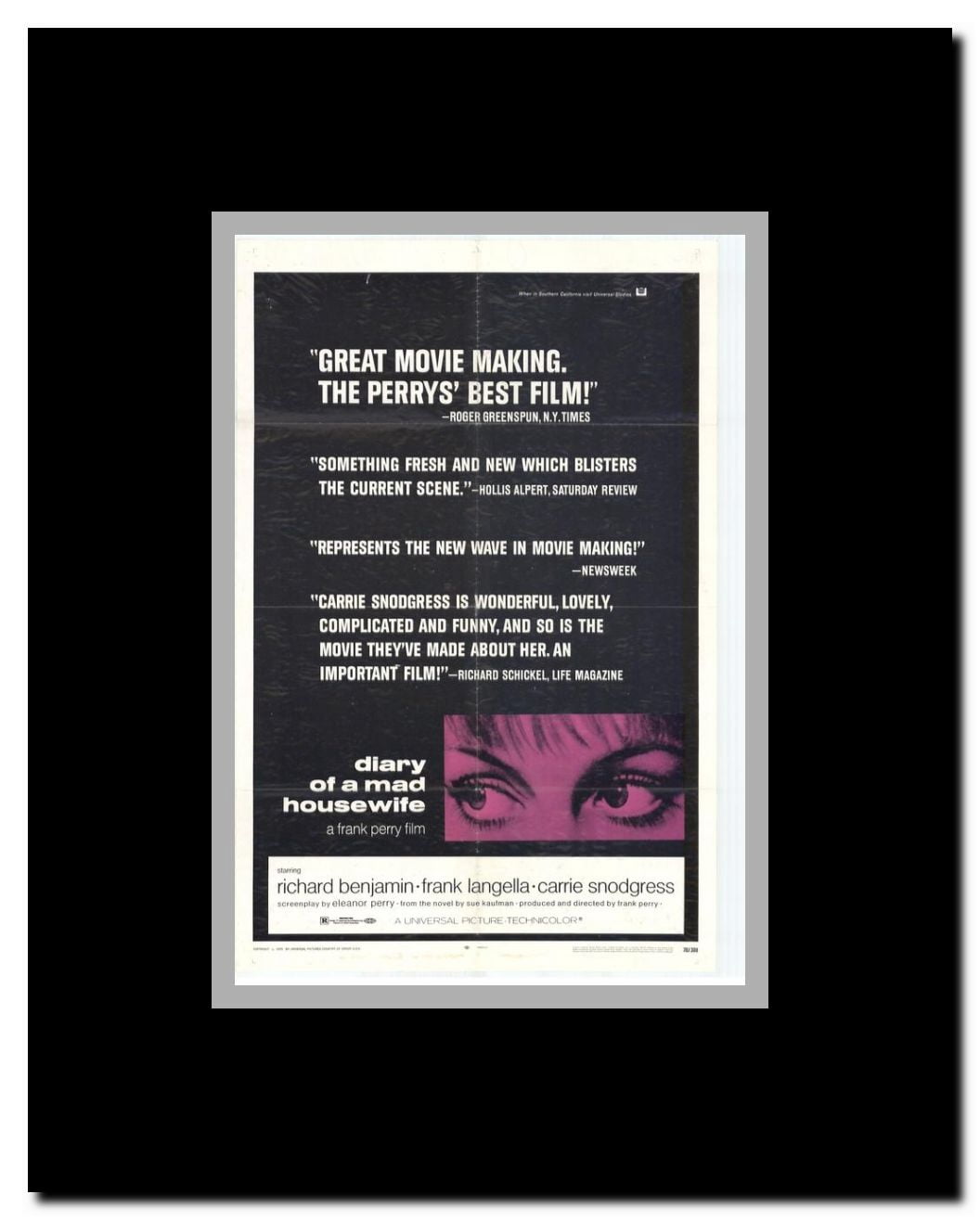 Diary of a Mad Housewife Framed Movie Poster