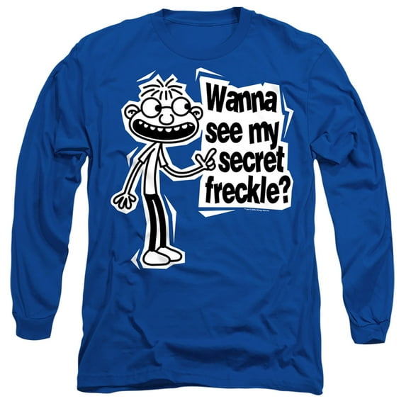 Diary of a Wimpy Kid Fregley Secret Freckle Unisex Adult Long-Sleeve T Shirt (2X-Large) Royal Blue