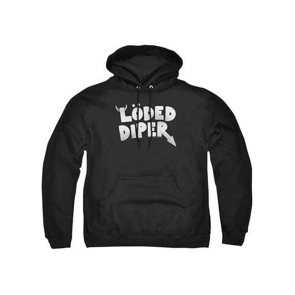 Diary of a Wimpy Kid LÖDED DIPER Distressed Logo Unisex Adult Pull-Over Hoodie (4X-Large) Black