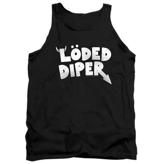 Diary of a Wimpy Kid LÖDED DIPER Distressed Logo Unisex Adult Tank Top (Large) Black