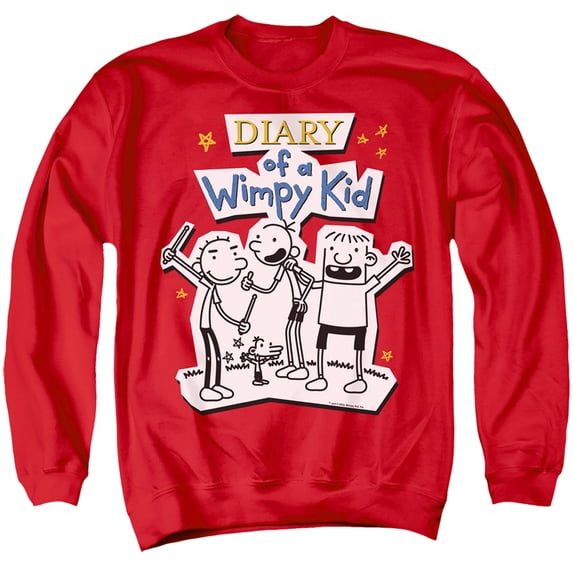 Diary of a Wimpy Kid Wimpy Kid Group Unisex Adult Crewneck Sweatshirt (Large) Red