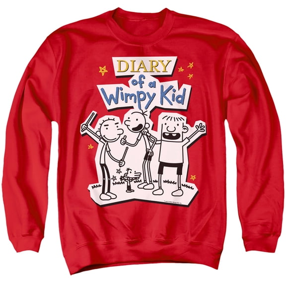 Diary of a Wimpy Kid Wimpy Kid Group Unisex Adult Crewneck Sweatshirt (Medium) Red