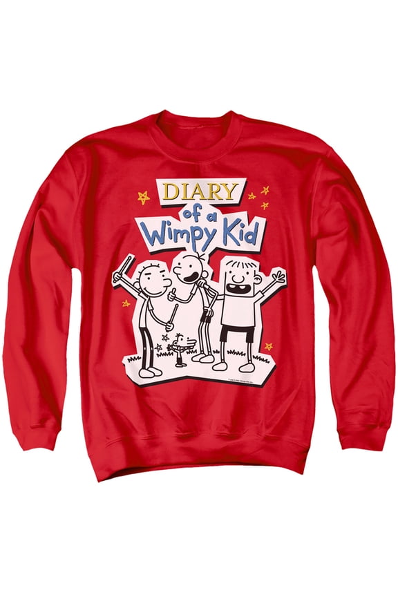 Diary of a Wimpy Kid Wimpy Kid Group Unisex Adult Crewneck Sweatshirt (Small) Red