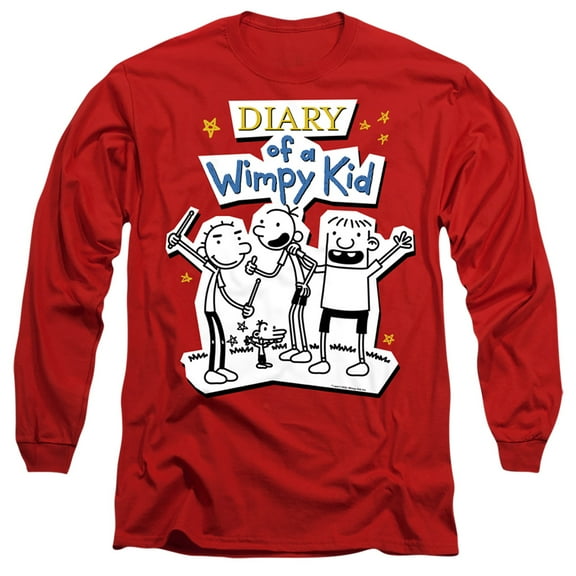 Diary of a Wimpy Kid Wimpy Kid Group Unisex Adult Long-Sleeve T Shirt (Medium) Red