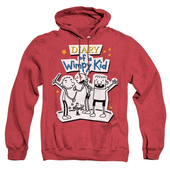 Diary of a Wimpy Kid Wimpy Kid Group Unisex Adult Pull-Over Heather Hoodie (X-Large) Red