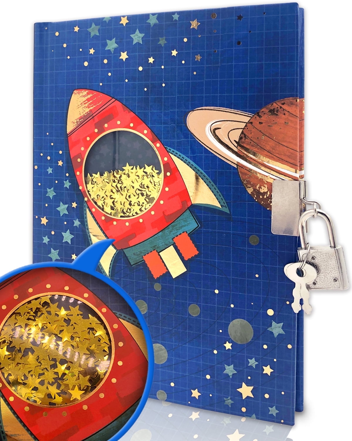 Tenceur 4-Pack Sequin Notebooks With Lock & Key - Reversible Sequin Diary, 8.3x5.5 Inch Lined Journals For Girls