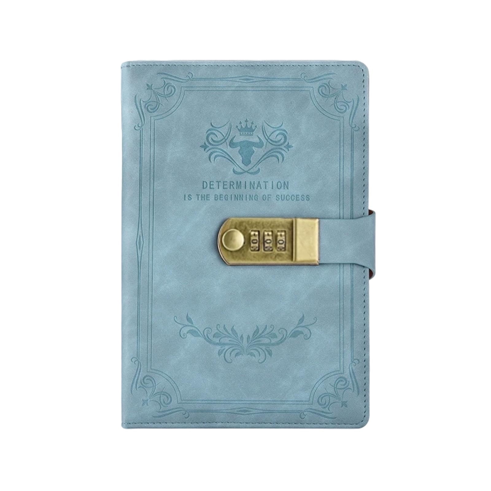 Diary with Lock, A5 PU Leather Journal, Vintage Locks Journal Password Notebook Diary Planner Organizer for Men and Women, 200 Pages