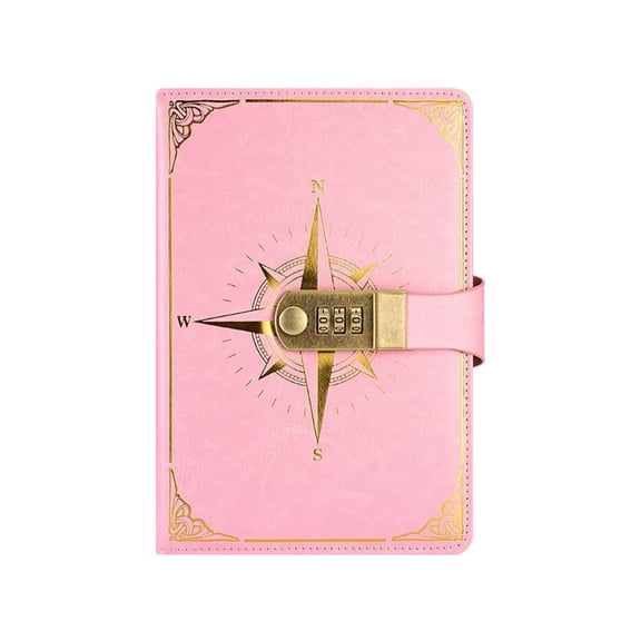 Diary with Lock, Lock Diary Combination Personal Constellation, Waterproof Journal for Gifts Presents Pink