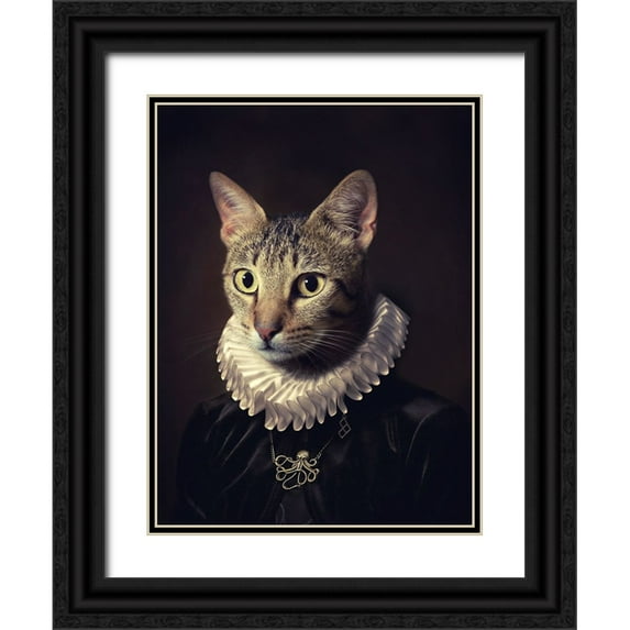 Dias, Paulo 19x24 Black Ornate Wood Framed with Double Matting Museum Art Print Titled - Sir Kiko