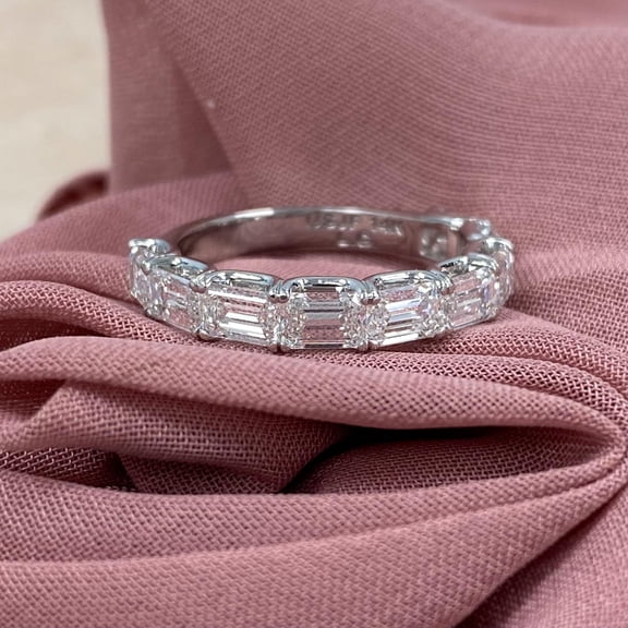 Diastar Jewels 14K White Gold Finish Cubic Zirconia Wedding Band Ring