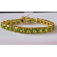 thumbnail image 1 of Diastar Jewels 14K Yellow Gold Finish Princess Cut Green Cubic Zirconia Women's Tennis Bracelet, 1 of 4
