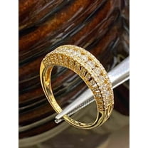 Diastar Jewels 3CT Round Cut Cubic Zirconia Women's Band Ring 14K Yellow Gold Finish