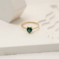 thumbnail image 1 of Diastar Jewels Women's Promise Ring – Heart Cut Green Cubic Zirconia, 14K Yellow Gold Finish, Solitaire Style, 1 of 5