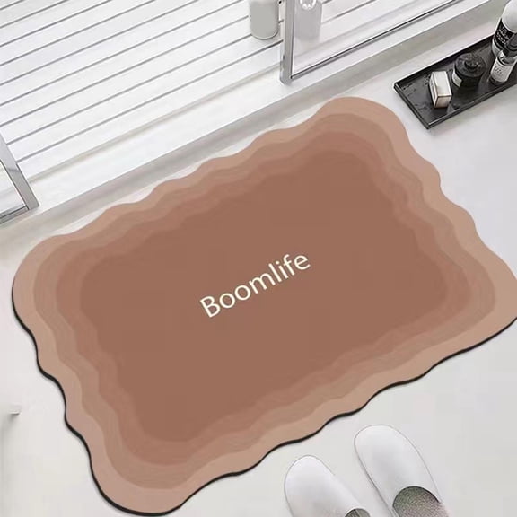 Diatom Mud Bath Mat for Shower Room, Ultra Fast Absorbing and Anti Slip, Low Profile for Door Swing, 24x15 Inch, Perfect for Guest Bathroom or Powder Room