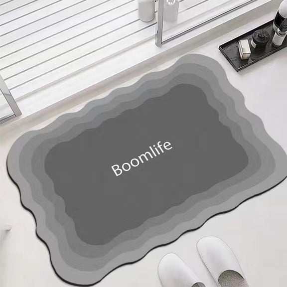 Diatom Mud Bathroom Floor Mat with Non-Slip Backing, Quick-Dry Water Absorbing Bath Mat for Toilet and Entrance, 15.75x23.62 Inch