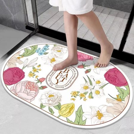Diatom Mud Bathroom Mat Kitchen Rug Doormat Entrance Carpet Bathmat Rugs Absorbent Floor Natural Rubber Quick-Drying Non-Slip for Home Kitchen Bathroom Toilet A22
