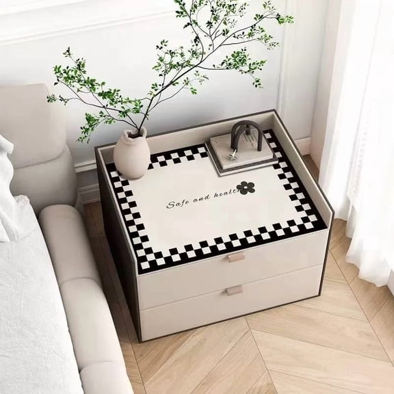 Diatom Mud Bedside Table Cover Pad - 50x60cm Water-Absorbent Anti-Slip Cloth with Elegant 3D Floral Design