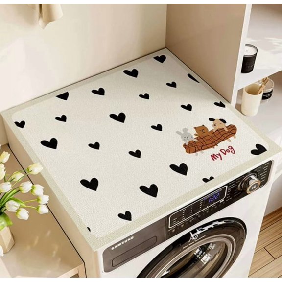Diatom Mud Dust-Proof Washing Machine Mat - Versatile Non-Slip Roller Mat for Refrigerator and Washer Tops