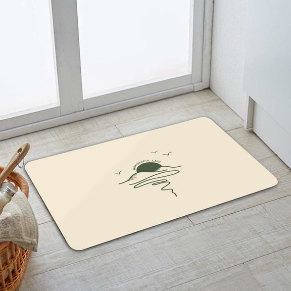 Diatom Mud Floor Mat, Bathroom Water Absorption Mat, Non Slip Bath Mat, Modern Line Painting Mat, Quick Dry Antiskid Toilet Rug, Washable Kitchen Sink Mat, Soft Diatomite Floor Carpet