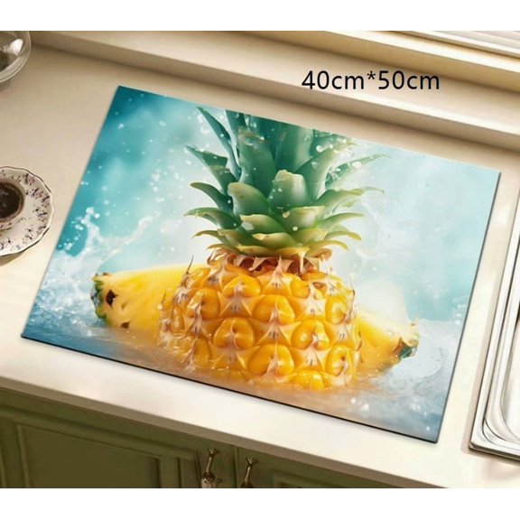 Diatom Mud Fruit Coaster Set - Super Absorbent Quick Drying Drink Coasters for Kitchen Counter, Bar Table, and Dining Room - Non-Slip Decorative Mat for Cups, Glasses, and Small Utensils
