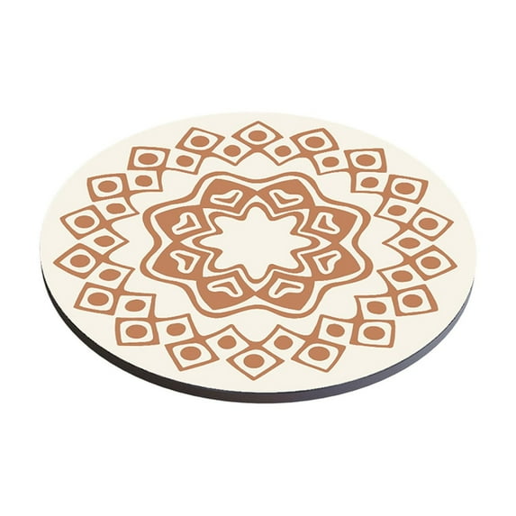 Diatom Mud Heat-Resistant Table Mat - Premium 5.91-inch Non-Slip Trivet with Rubber Base for Hot Pots, Bowls and Cups, Decorative Kitchen Protection