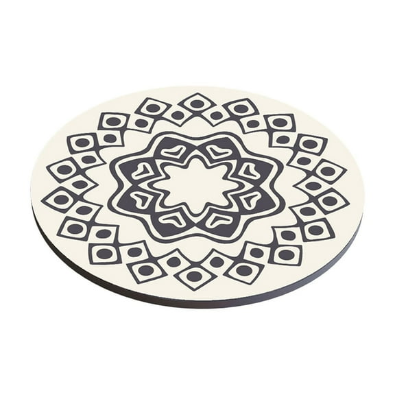 Diatom Mud Heat-Resistant Table Mat - Premium 5.91-inch Non-Slip Trivet with Rubber Base for Hot Pots, Bowls and Cups, Decorative Kitchen Protection