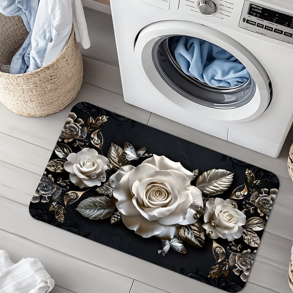 Diatom Mud Kitchen Mats for Floor, Waterproof Non-Skid Stain Resistant Kitchen Rugs, 23.6x35.4in Comfort Standing Mats for Home Kitchen Laundry Room Hallway Home Decoration