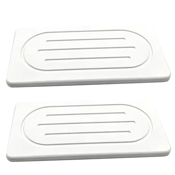Diatom Mud Kitchen Sink Tray 2PCS Set, 7.87in Fast Drying Diatomite Soap Dish with Grooved Design Absorbent Countertop Drying Mat Non Slip Kitchen Sponge Holder Storage Pad (White)