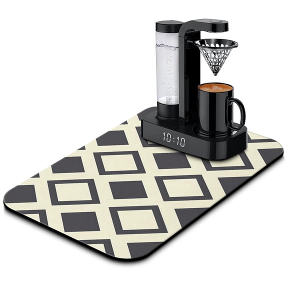 Diatom Ooze Dish Drying Pad 19.5x12in Coffee Mat for Kitchen Counters, Ideal for Drying Pots, Pans & Utensils