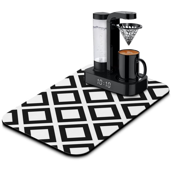 Diatom Ooze Kitchen Counter Mat Large 19.5x12in Coffee Drying Pad, Efficiently Dries Dishes & Utensils