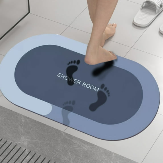 Summer Diatomaceous Bath Mat,Rubber Shower Mats for Bathtub,Rubber Tub Mat Slip Resistance Fast Drying,Non Slip Shower Mat Bath Mat Super Absorbent Bathroom Floor Mat,Machine Washable Mat