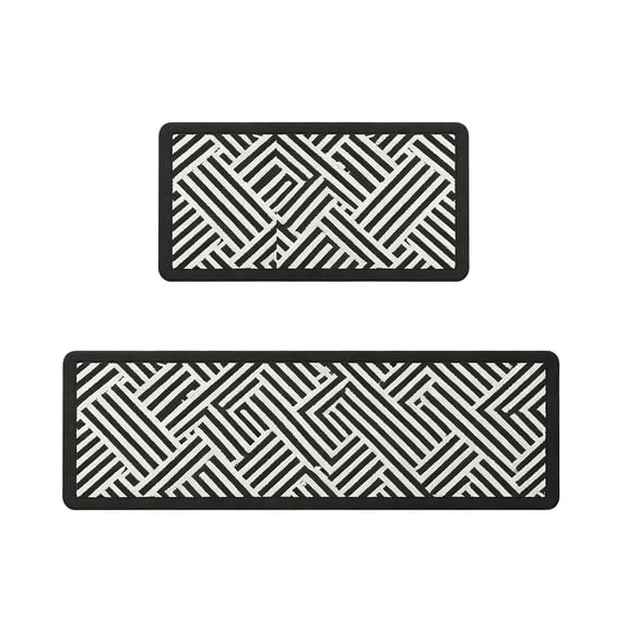 Diatomaceous Earth Absorbent Mat, 2 Pack Water and Oil Absorbing Quick Dry Non Slip Kitchen Bathroom Entryway Rug, Multicolor, 16x24 and 16x47 Inch