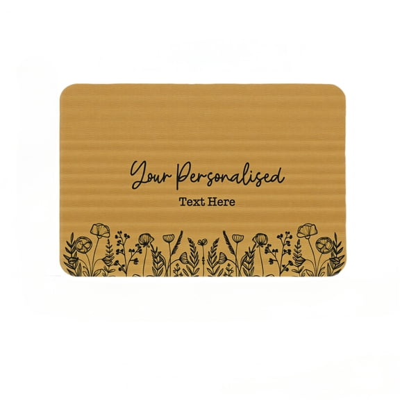 Diatomaceous Earth Bath Mat 36 x 24 Inch, Custom Personalized Wildflower Line Art Stone Bath Rug