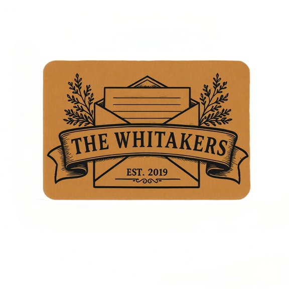 Diatomaceous Earth Bath Mat 36x24 inches, Custom Family Name The Whitakers EST 2019 Bath Mat, Vintage Envelope Decor