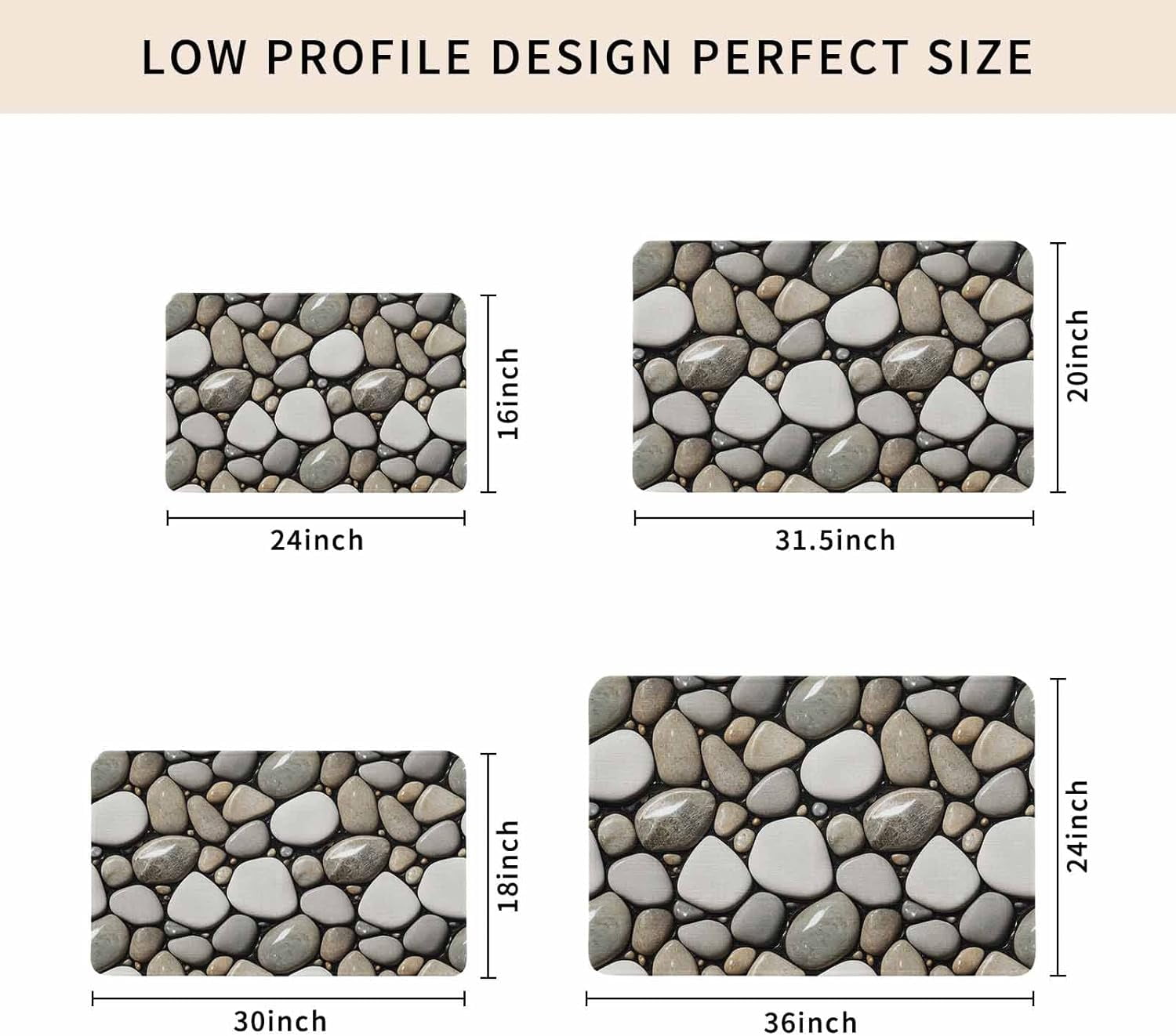 Diatomaceous Earth Bath Mat Bathtub Mat, Natural Riverbed Village Pebbles B - Walmart.com