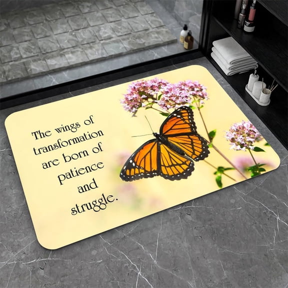 Diatomaceous Earth Bath Mat,Inspirational Quote on Life Non-Slip Volume Super Absorbent Fast Drying Eco-Friendly Easy to Clean for Bathroom Kitchen Door mat 20×31Inch (50 * 80cm)