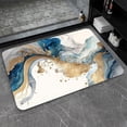 thumbnail image 1 of Diatomaceous Earth Bath Mat,Natural Blue and Gold Marble Non-Slip Volume Super Absorbent Fast Drying Eco-Friendly Easy to Clean for Bathroom Kitchen Door mat 20×31Inch (50 * 80cm), 1 of 6