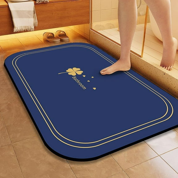 Diatomaceous Earth Bath Mat, Quick Dry Non-Slip Bathroom Floor Mat, Super Absorbent Water Absorption Entrance Mat for Bathroom, Kitchen, Doorway