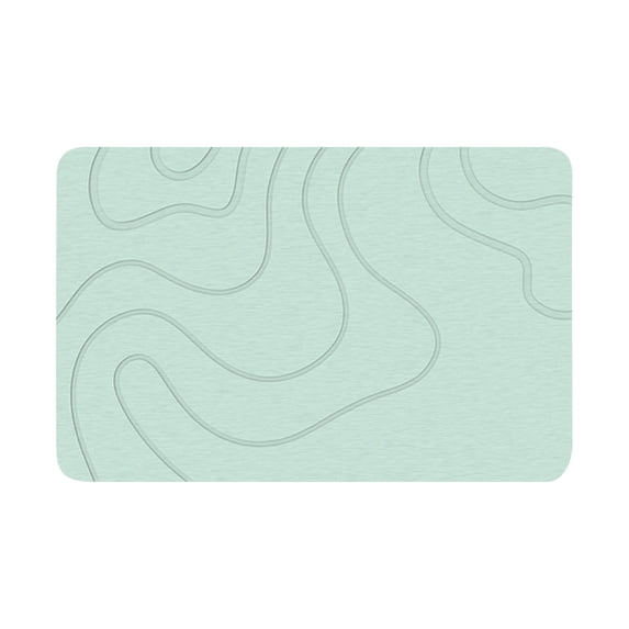 Diatomaceous Earth Bath Mat with Quick-Dry Stone Surface, Fast Drying Bath Mat for Bathroom Floor & Shower, Non-Slip Absorbent Rug for Sink, Kitchen, Entryway, 16 X 24 Inch, Cyan